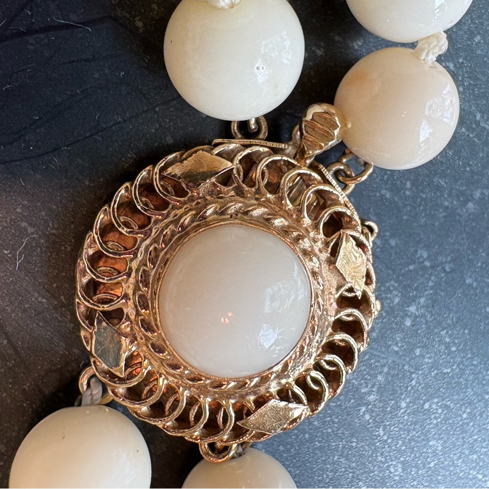 Necklace 14K Angel Skin Salmon Coral Genuine Double Strand 14K Clasp - Picture 12 of 16